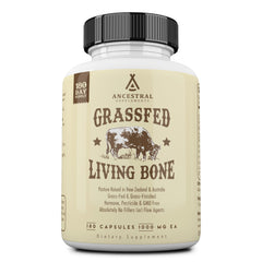 Bottle of Ancestral Supplements Grass-Fed Beef Living Bone Supplement, 180 capsules