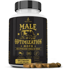 Ancestral Supplements Mofo bottle front view highlighting grass-fed organ blend for men's vitality