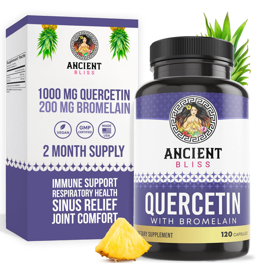 Ancient Bliss Quercetin with Bromelain bottle front view