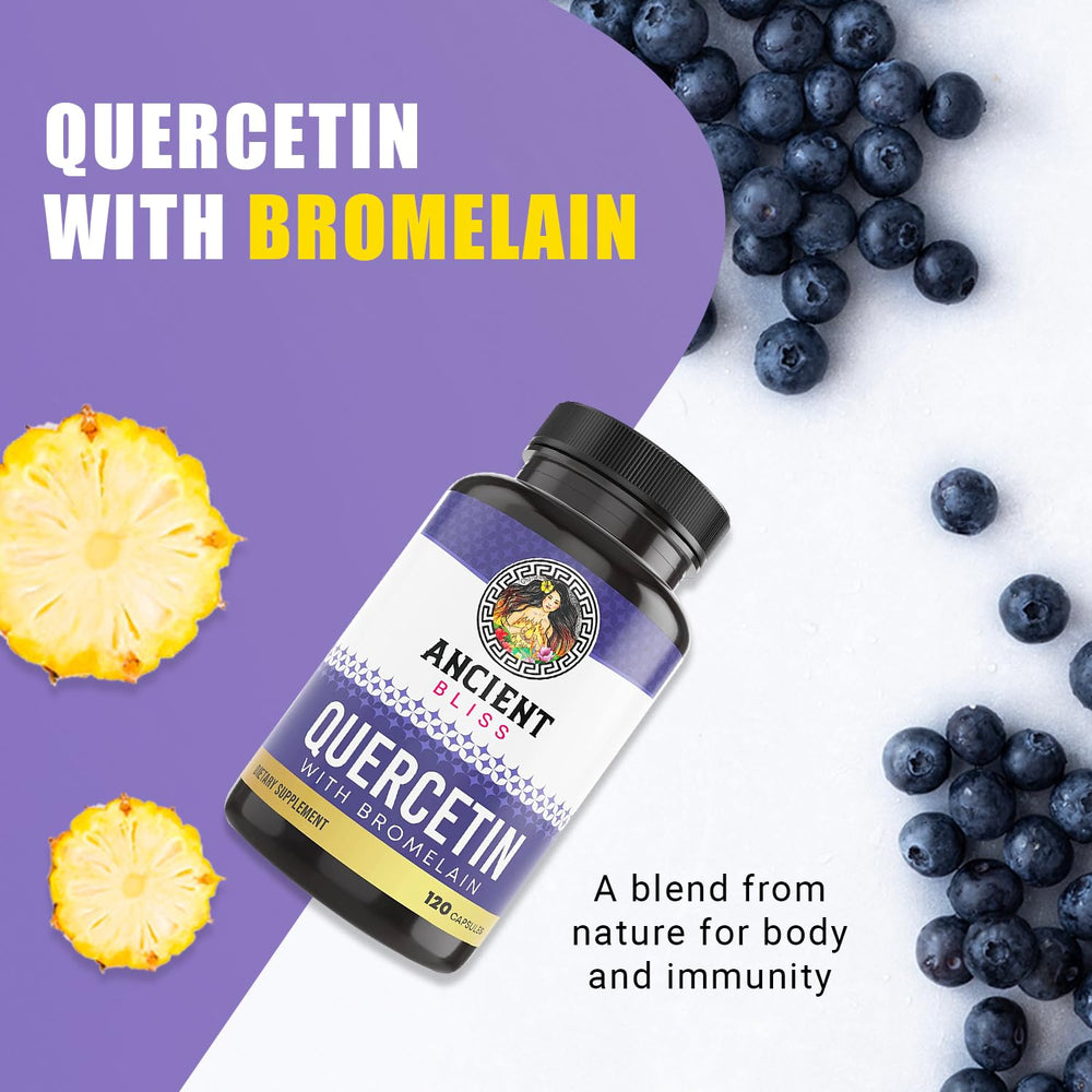 Quercetin with Bromelain capsules close-up