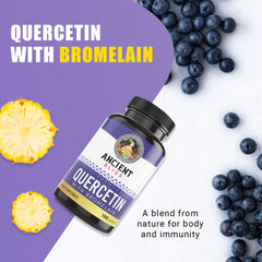 Quercetin with Bromelain capsules close-up