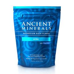 Ancient Minerals Magnesium Bath Flakes Ultra with OptiMSM product front view
