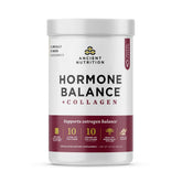 Front view of Ancient Nutrition Hormone Balance + Collagen Powder Vanilla bottle