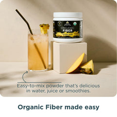 Digestive health benefits icons and product imagery