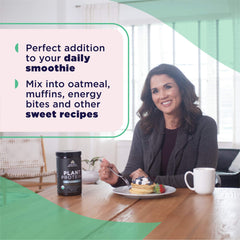 Ancient Nutrition Plant Protein Vanilla powder blends in smoothies and shakes easily