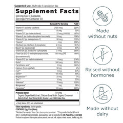 Capsules arranged with vitamin C and folate imagery for prenatal health