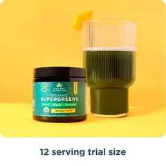 Full Ancient Nutrition branding on the SuperGreens canister