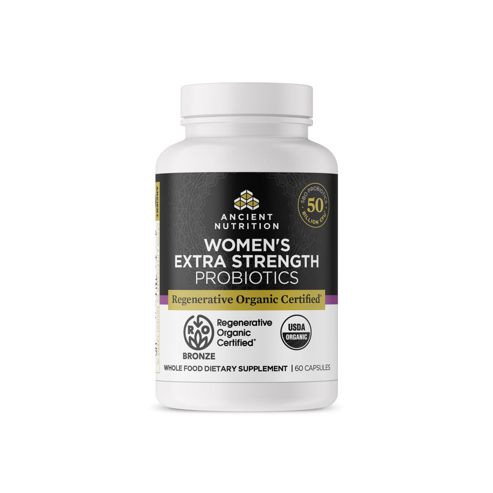 Front view of Ancient Nutrition Probiotics for Women bottle, 60 count