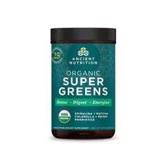 Ancient Nutrition Organic Super Greens powder tub