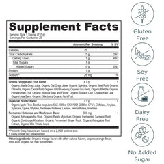 Side view showing 25 servings label on the canister