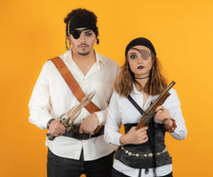 Eye patch worn over the left eye