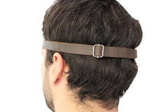 Sleek black leather eye patch with comfortable fit