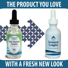 Liquid selenium drops dispensed from a glass dropper