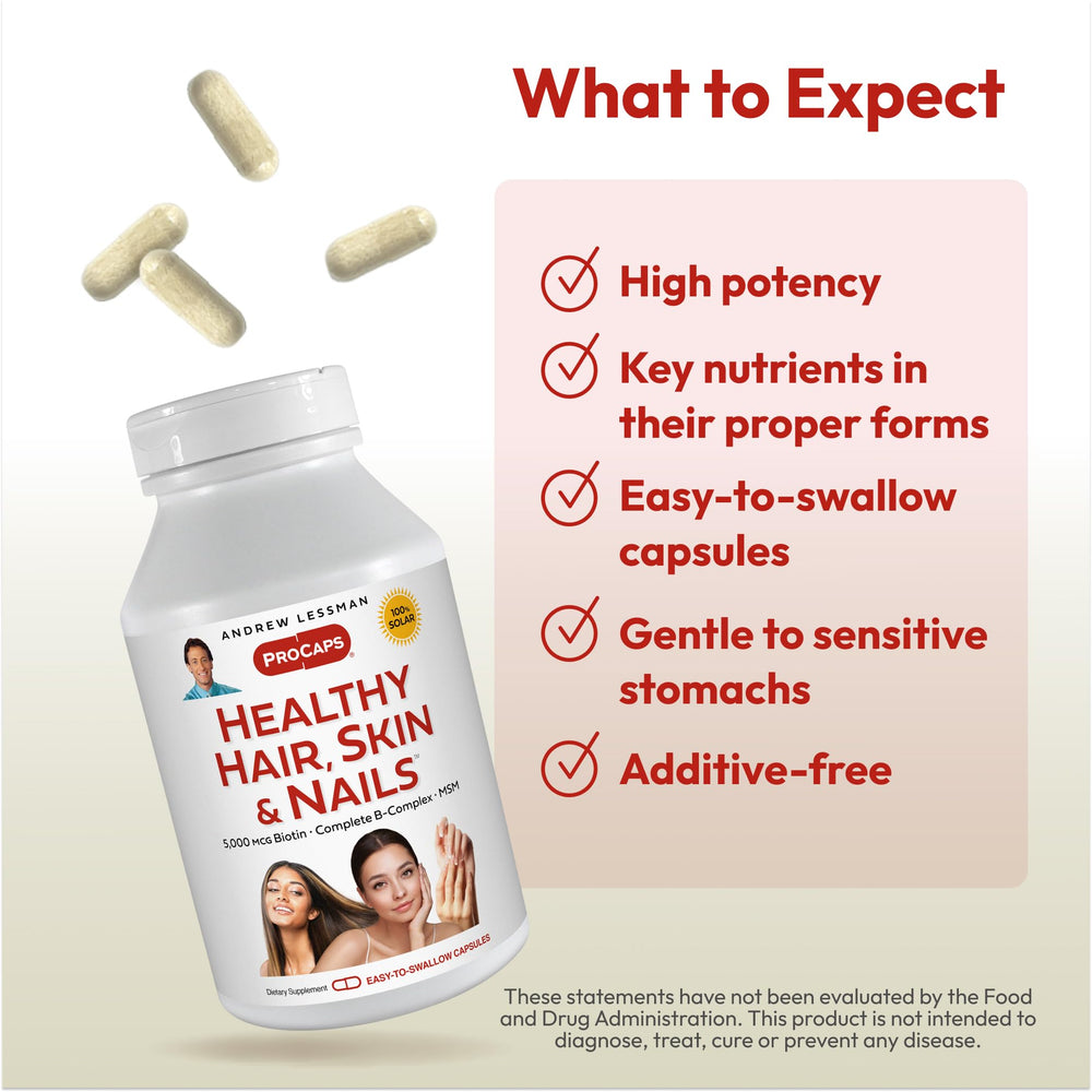 Biotin 5000 mcg with MSM and B-complex on supplement label