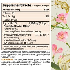 Close-up of bottle label displaying 180 softgels