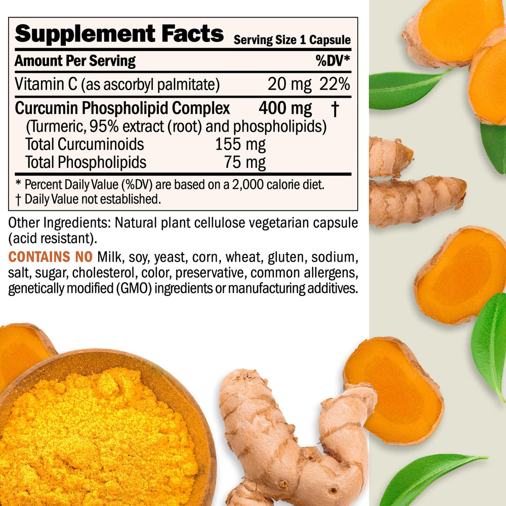 Turmeric root extract with phospholipid complex