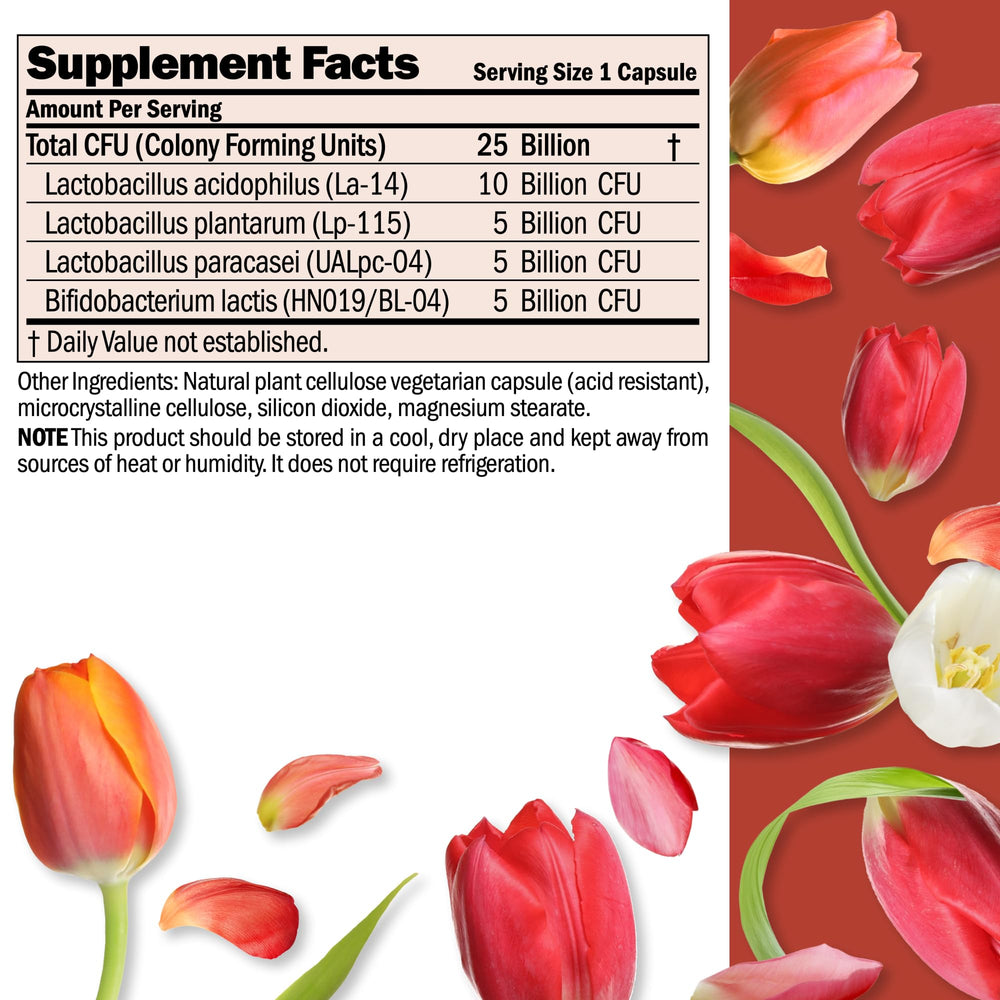 Close-up of probiotic capsules in bottle