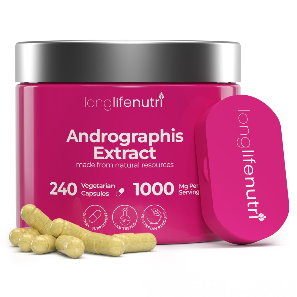 Andrographis Extract 1000mg bottle with 240 vegetarian capsules (hero image)
