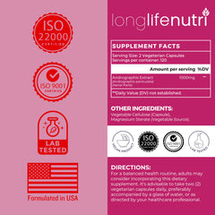 Close-up of Andrographis Extract vegetarian capsules