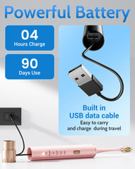 Hidden USB charging cable and 2-hour fast charge