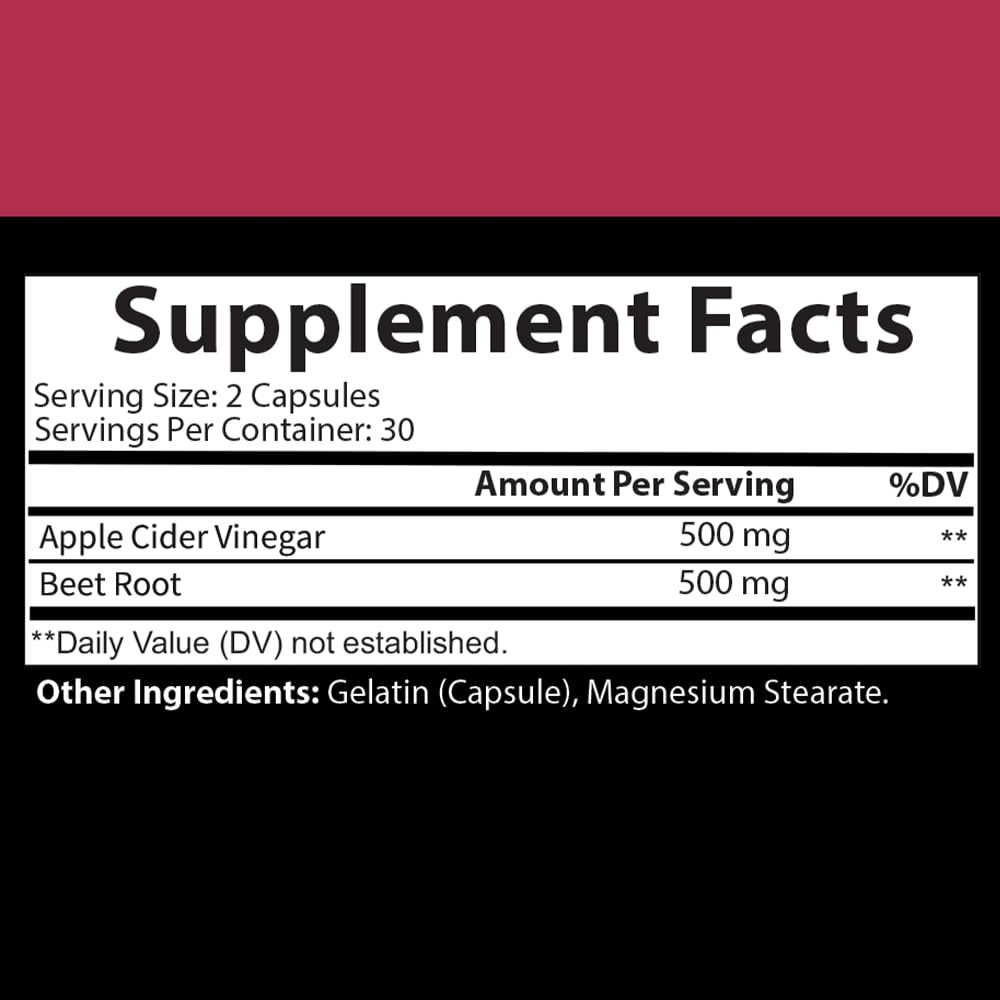 Angry Supplements ACV Beet Root capsules packaging highlighting heart health and vitality potential