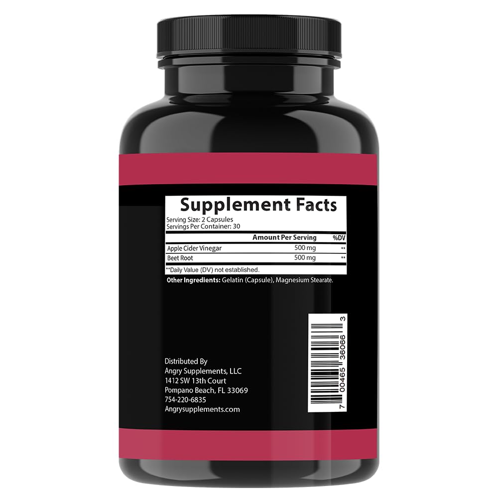 Angry Supplements ACV Beet Root capsules travel-friendly pack for daily routines