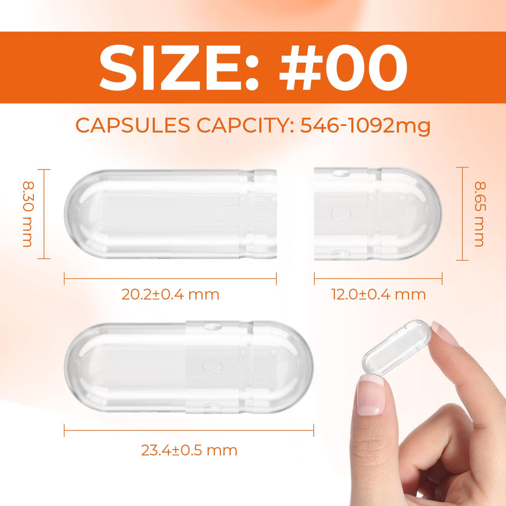 Pair of empty gel capsules ready to fill