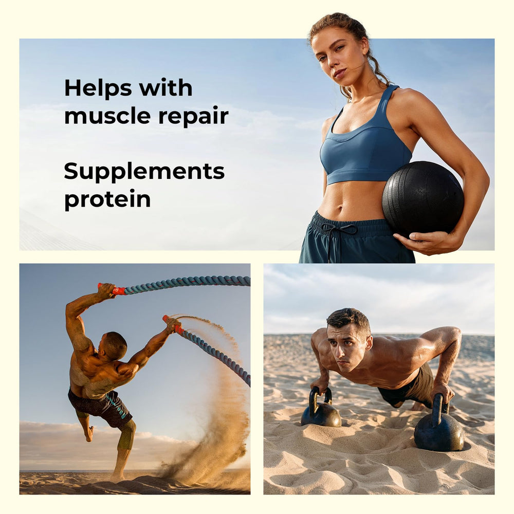 Angtai JN pea protein powder ingredients card highlighting gluten-free and non-GMO