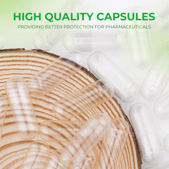 Close-up of plant-based HPMC capsules