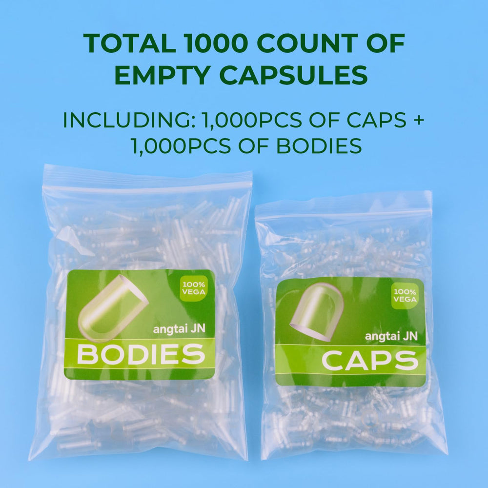 Angtai JN vegan size 0 empty capsules - 1000 bodies