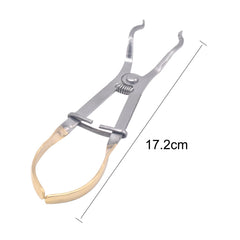 Stainless steel clip ring placement pliers tip close-up