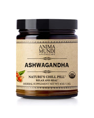 Anima Mundi Ashwagandha Powder jar front label - 4oz (113g)