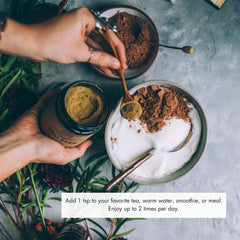 Close-up of product label on Anima Mundi vegan collagen powder