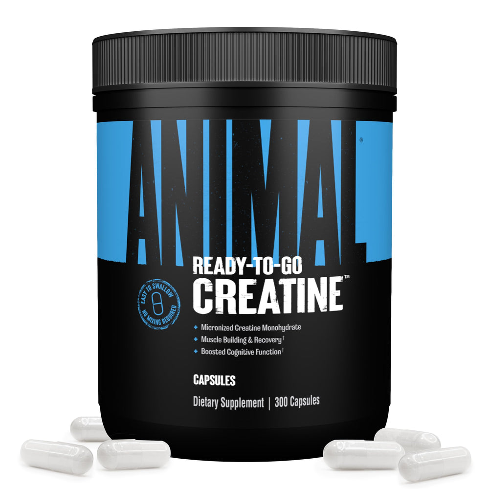 Front label of Animal Micronized Creatine Monohydrate Capsules bottle