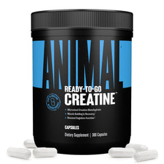 Front label of Animal Micronized Creatine Monohydrate Capsules bottle