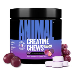 Animal Creatine Chews grape bottle packaging for on-the-go workouts