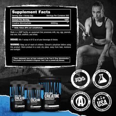 Athlete using creatine powder for workouts
