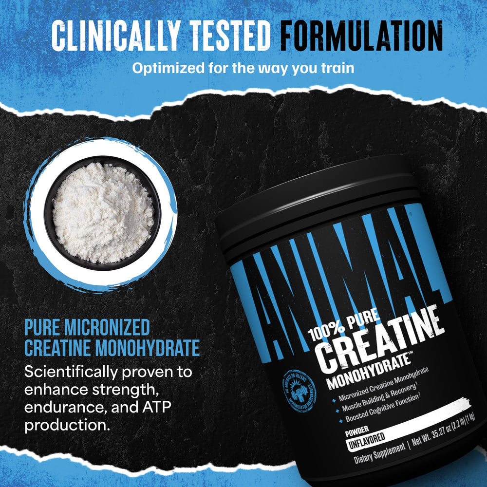 Ingredients and supplement facts of creatine powder