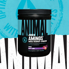 Close-up of BCAA and EAA matrix on Animal Juiced Aminos label