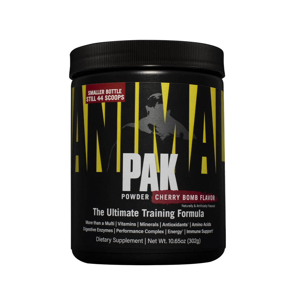 Animal Pak powder scoop showing a 60-ingredient blend