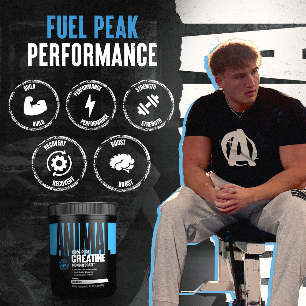 Unflavored creatine monohydrate powder label