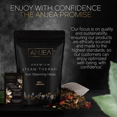 ANJEA ritual scene with herbs conveys a peaceful self-care experience