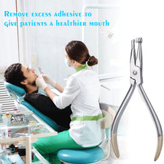 Stainless steel dental tool for braces adhesive removal