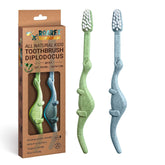 Anpei ROARex vegan kids toothbrush - dinosaur design - front view