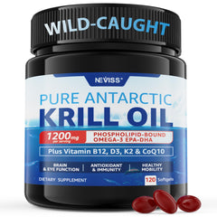 Bottle of Antarctic Krill Oil 1200 mg softgels