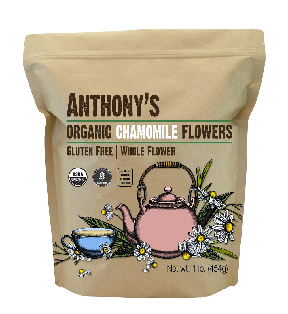 Anthony's Organic Chamomile Flowers 1 lb loose leaf - whole flowers