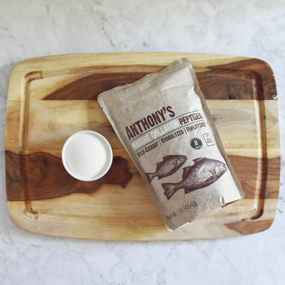 Product packaging of Anthonys hydrolyzed marine collagen peptides unflavored 1 lb