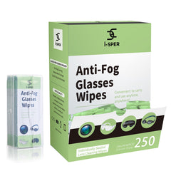 250-count anti-fog lens wipes for eyeglasses inside carrying box