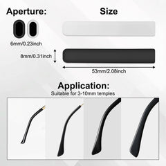 Anti-slip eyeglass ear grips on temple tip