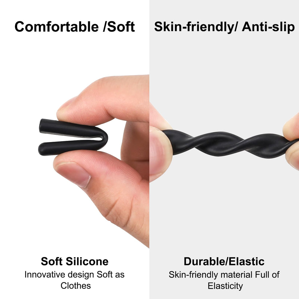 Anti-slip eyeglass ear grips on glasses